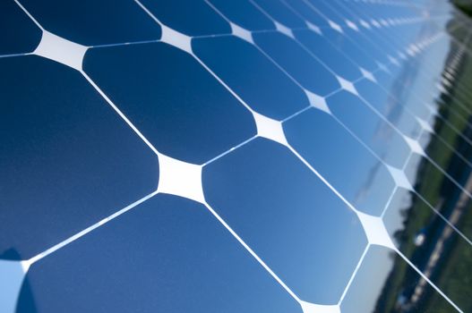 Background of Blue Solar Panels