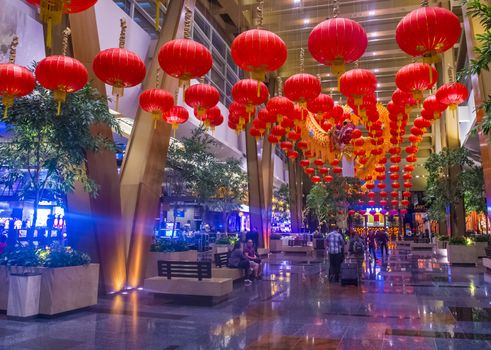 LAS VEGAS - MARCH 10 : The interior of Aria Resort and Casino in Las Vegas on March 10 2014. The Aria was opened on 2009 and is the world's largest hotel to receive LEED Gold certification