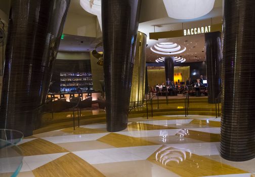 LAS VEGAS - MARCH 10 : The interior of Aria Resort and Casino in Las Vegas on March 10 2014. The Aria was opened on 2009 and is the world's largest hotel to receive LEED Gold certification