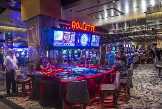 LAS VEGAS - MARCH 10 : The interior of Aria Resort and Casino in Las Vegas on March 10 2014. The Aria was opened on 2009 and is the world's largest hotel to receive LEED Gold certification