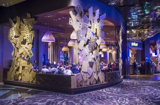 LAS VEGAS - MARCH 10 : The interior of Aria Resort and Casino in Las Vegas on March 10 2014. The Aria was opened on 2009 and is the world's largest hotel to receive LEED Gold certification