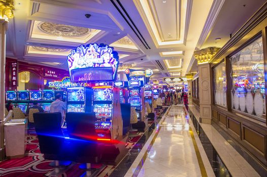 LAS VEGAS - MARCH 15 : The interior of the Venetian Casino in Las Vegas on March 15, 2014. With more than 4000 suites it's one of the most famous hotels in the world.