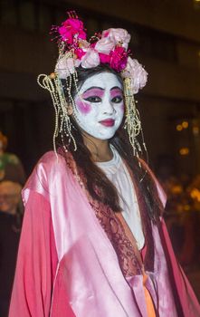 SAN FRANCISCO - FEB 15 : An unidentified participant at the Chinese New Year Parade in San Francisco , California on February 15 2014 , It is the largest Asian event in North America 