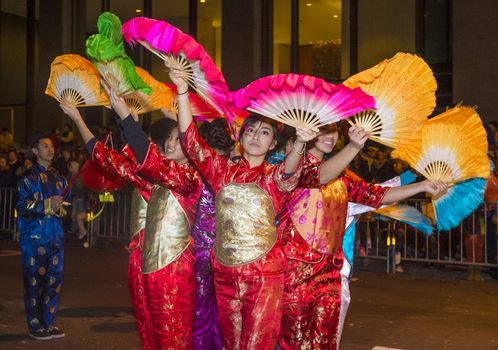 SAN FRANCISCO - FEB 15 : An unidentified participants at the Chinese New Year Parade in San Francisco , California on February 15 2014 , It is the largest Asian event in North America 