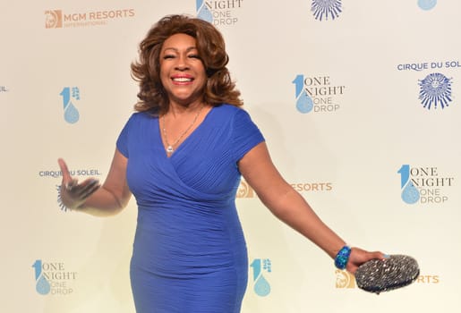 LAS VEGAS - MARCH 21: Singer Mary Wilson arrives at Cirque du Soleil's annual 'One Night for One Drop' at the Mandalay Bay Resort and Casino on March 21, 2014 in Las Vegas, Nevada