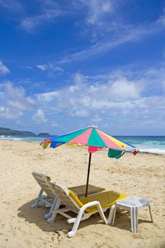 Beach furniture on Karon Beach, Phuket