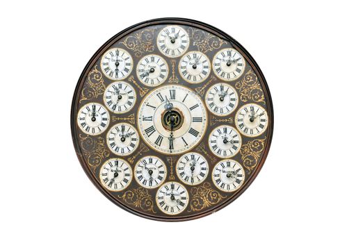 Antique Clock With World Time On It