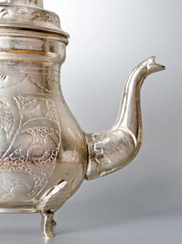 antique silver jug detail