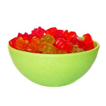 Multicolored Chewing marmalade as bears isolated                               