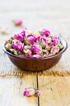 Dried rose bud which are used  for  tea,cusine, cosmetic and decoration