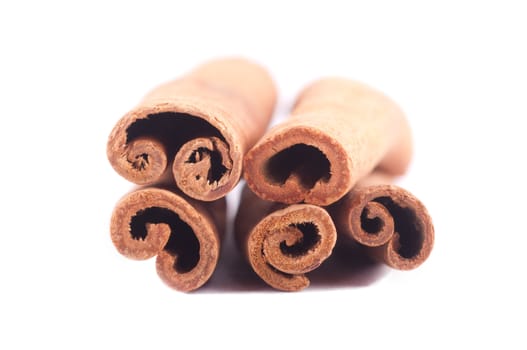 Cinnamon sticks isolated on white background