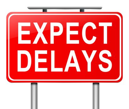 Illustration depicting a sign with a delay concept.