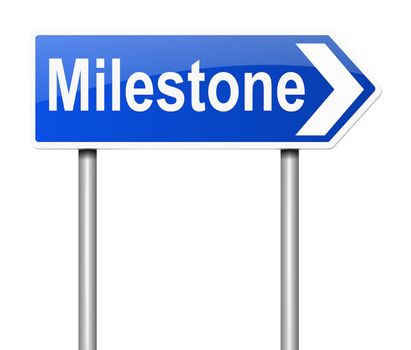 Illustration depicting a sign with a milestone concept.