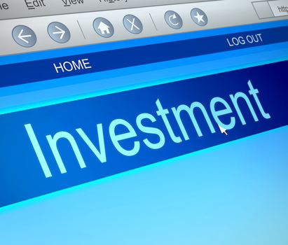 Illustration depicting a computer screen capture with an investment concept.