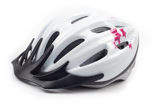 Bike helmet for women isolated on white