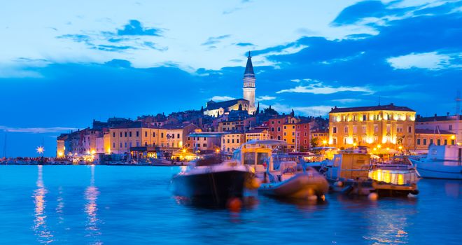 Romantic Rovinj is a town in Croatia situated on the north Adriatic Sea Located on the western coast of the Istrian peninsula, it is a popular tourist resort and an active fishing port.