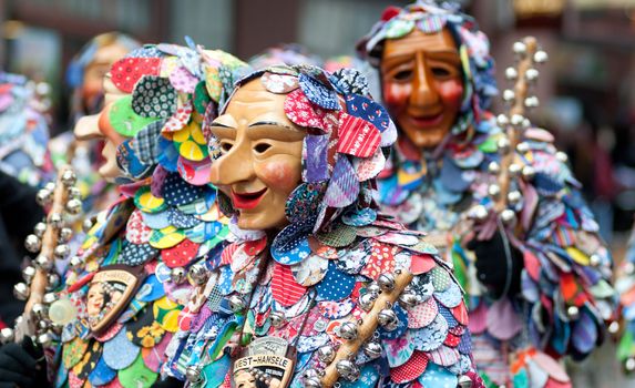 Freiburg, Germany - February 15 : Mask parade at the historical carnival on February 15, 2010 in Freiburg, Germany