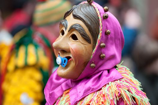 Freiburg, Germany - February 15 : Mask parade at the historical carnival on February 15, 2010 in Freiburg, Germany