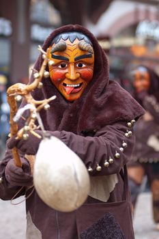 Freiburg, Germany - February 15 : Mask parade at the historical carnival on February 15, 2010 in Freiburg, Germany