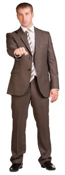 Fist businessman. Isolated on the white background
