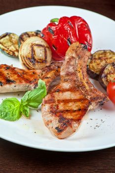 Christmas meat with vegetable for Holiday dinner