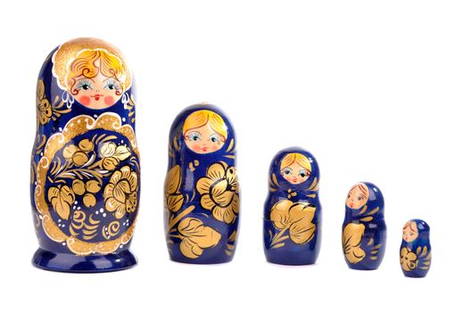 Russian matryoshka dolls isolated on white