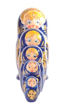Russian matryoshka dolls isolated on white