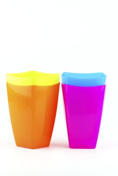 Colorful plastic glasses