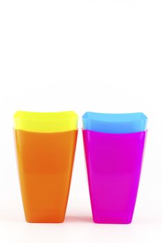 Colorful plastic glasses