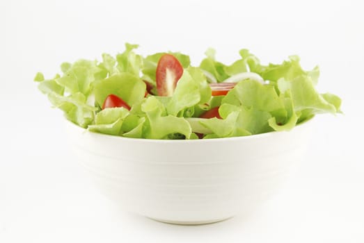 vegetable salad bowl on white background