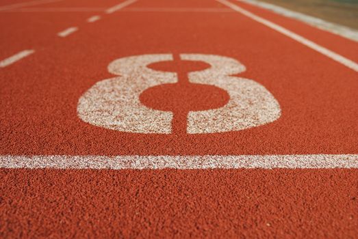 Athletic running track in stadium