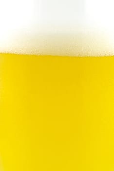 Close up of beer bubbles