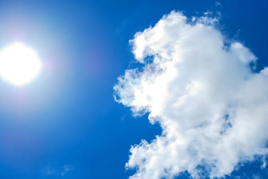 White cloud and blue sky