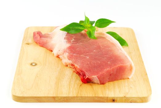 Fresh pork meat on a cutting board