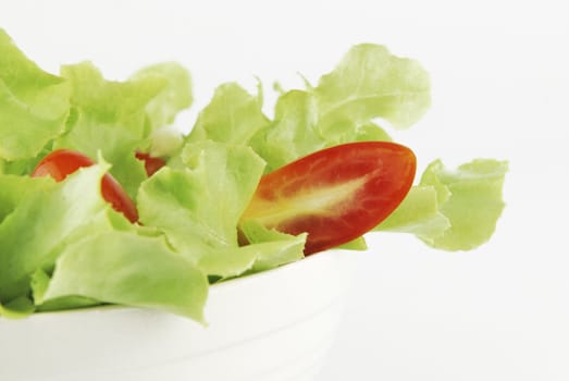vegetable salad bowl on white background