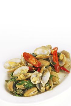 Stir fried clams with roasted chili paste