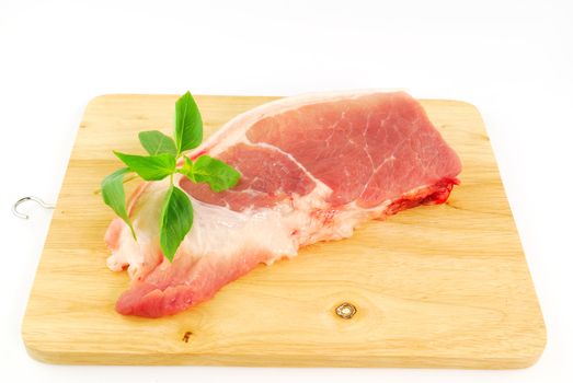 Fresh pork meat on a cutting board