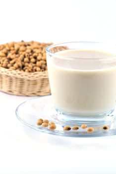 soy milk with soy beans