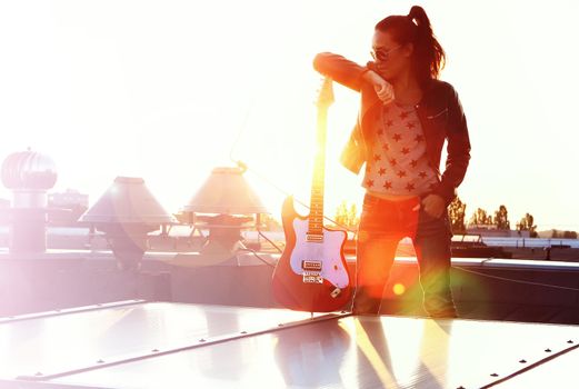 Girl with acoustic guitar