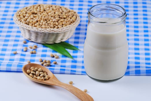 soy milk with soy beans