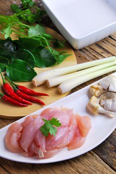 thai cuisine - tom kha kai - chicken in coconut milk soup