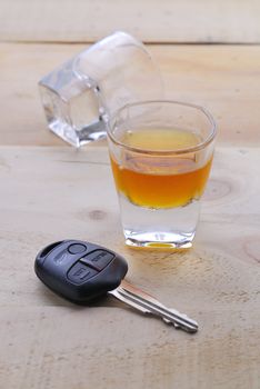 Shot glass with car keys