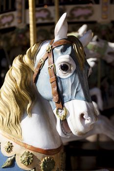 Close-up of carousel horse