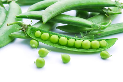 Fresh green pea pod