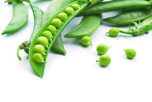 Fresh green pea pod