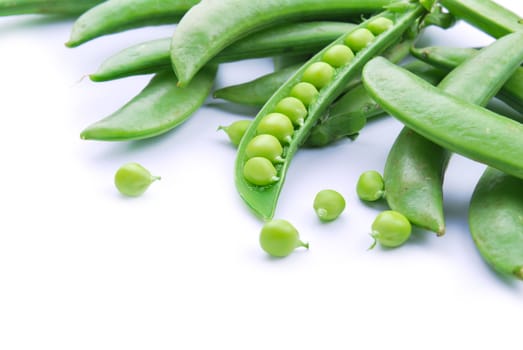 Fresh green pea pod