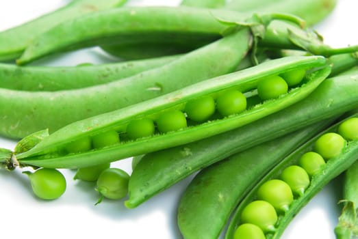 Fresh green pea pod