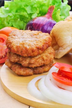 Homemade burger,hamburger with vegetable