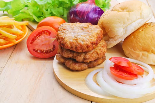 Homemade burger,hamburger with vegetable