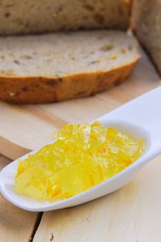 Orange jam and Wholegrain bread